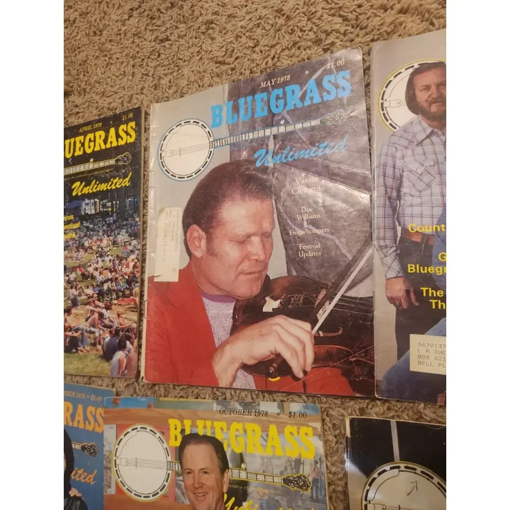 Lot Of 9 1970s Bluegrass Unlimited Magazines 1978